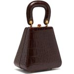 STAUD ππ Kenny Bag Brown Crocodile Embossed Photo 10