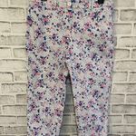 Talbots Women’s cropped pink and blue floral print casual pants Size 6 Photo 0
