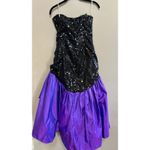 Vintage 80s Flirtations by Alfred Angelo Black Purple Sequin Prom Dress Party S Photo 5