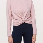 Lululemon Tuck and Gather Heathered Coral Knot Front Long Sleeve Top Photo 0