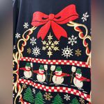 Vintage mock neck Christmas sweater long sleeve size m/l ugly Christmas granny Blue Size L Photo 1