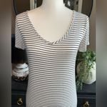 Olivia Rae  Striped Black & White Midi T-Shirt Dress Size Medium Photo 2