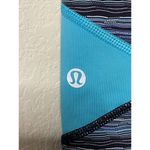 Lululemon Athletica Leggings Womens Black Aqua Striped Workout Yoga Gym Sz 6 Photo 2