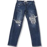 Abercrombie & Fitch Jeans Size 2R Boyfriend Straight Jean Distressed Destroyed Torn Ripped Women's Photo 0