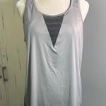Jockey Gray/Grey Relaxed Cut Out Tank Top with built in sports bra Gray Size L Photo 0