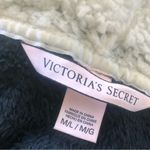 Victoria's Secret Victoria’s Secret Hooded Sherpa Fleece Robe M/L Black Belted Midi Lounge Cozy Photo 4