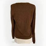 Lafayette 148 Wool Alpaca Leather Panel Sweater Quiet Luxury Brown Chic Luxe M Size M Photo 2