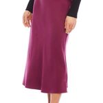 Karen Kane  burgundy wine  bias cut midi skirt. Elastic waistband.Size Medium NWT Photo 2