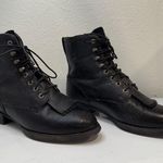 Ariat Heritage Lacer II Roper Style Boots, Black Deertan, sz 7C (narrow) Photo 3