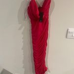 NWT Lulu's red ruched midi dress L Size L Photo 2