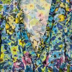 ZARA  Floral Ruffle Wrap Blouse Long Sleeve Sheer Tie Front Crop Top Boho Sz L Photo 8