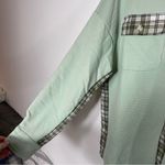 Light Green Plaid Button Down Collared Jacket M Size M Photo 4