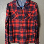 Ci Sono C I Sono Red and Navy Plaid Flannel Shirt - Size Medium Photo 0