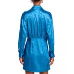 AQUA ‎ Blue Floral Print Long Sleeve Wrap Mini Dress - Women's Size M Photo 2