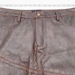 No Boundaries Vintage 90s Y2K  PVC Faux Leather Stitch Detail Brown Mini Skirt Photo 6