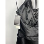 La Femme  Black Satin Collared Halter Formal Beaded‎ Cocktail Mini Dress Size S Photo 7