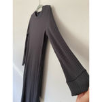 Old Navy  Ribbed Charcoal Long Sleeve Midi Dress Loungecore Spring Easter Boho M Photo 4