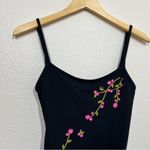 Oscar de la Renta  Black Cherry Blossom Embroidered One Piece Swim Photo 3