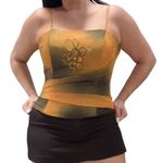 Vintage Y2K gold spaghetti strap rhinestone corset size large Photo 0