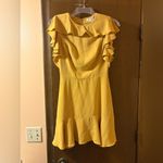 Amanda Uprichard Emery Ruffle A-Line Mini Dress in Yellow marigold Photo 3