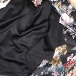 Siren Lily  Maternity black floral back bow asymmetrical midi dress Photo 6