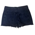 Topshop Moto Mom Cut Off Denim Shorts Black Womens Size 14 High Waist Jean Photo 1