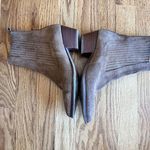 Sandro Leather Suede ankle boots Brown with elastic Size 36 Round Toe Block Heel Photo 6