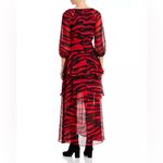 Karl Lagerfeld Tiger Stripe Tiered Chiffon Maxi Dress Photo 1