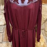 Hayden Artsy Burgundy Dress or Long Tunic Blouse by Medium Large Holiday Wear Photo 0