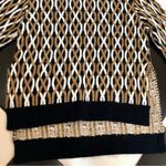 Stine Goya Anders Sweater Chunky Knit Geometric Pattern Black & Tan Oversized XS Photo 7