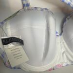 Eloquii NWT Garden Party Bikini Top 22W Blue Gingham Floral Swim Ruffle Beach Photo 6