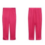 ZARA  SATIN SPLIT HEM TROUSERS FUCHSIA Size L 4886/045 Photo 1