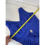 Jovani  Wedding Guest Royal Blue Ruffled V-Neck Sleeveless Dress & Cardigan 20 Photo 5