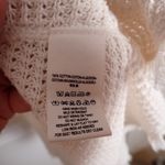 Free People Womens Pullover Sweater Ivory Cold Shoulder V Neck Ribbed Fringe S Photo 3