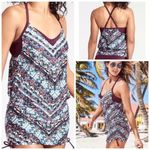 Athleta  Wild Bloom‎ Marrakesh Tankini Top/Swim Dress 34 D/DD Purple Geometric Photo 1