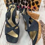 XOXO DENIM AND CORK SLINGBACK HEELS Photo 0