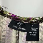 Nina Leonard Lennie For  Maxi Dress Beaded Palm Leaf Green Purple Beachy Size L Photo 7