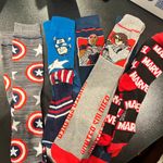Marvel Bundle of 5 High Socks  One Size Fits Most Captain America Avengers Photo 0