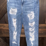 American Eagle  AE Women's Sz 00 Short‎ 90s Mom Jean Stretchy Denim Distressed Photo 0