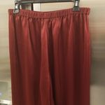 St. John ππ Liquid Satin Pant Elastic Back Pull-On Wide-Leg Oxblood Red M NWOT Photo 6