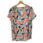 Boutique 2 Hearts Colorful Petal Flutter Short Sleeve Top L Photo 1