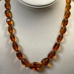 Natural Baltic Amber Women’s Necklace Strung on 12k Gold Chain Orange Photo 4