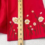 Jessica Howard VTG  Blazer Linen Blend Embroidered Red Floral Size 6 Short Sleeve Photo 4