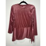 Ivanka Trump Velvet Ribbed Peplum Top Rose Gold 3/4 Sleeve Women's Size L Photo 2