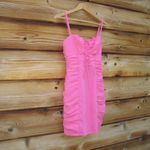 Revolve NWT Superdown Barbie Pink Crystal Ruched Cami Dress Photo 4