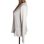 Paper Crane thermal waffle knit scoop neck peplum top in pale cream lilac size S Photo 2
