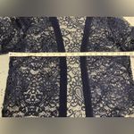 Maya Brooke Lace Duster Cardigan Navy blue Women’s size 14P‎ elegant new Photo 9