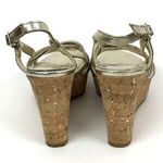 Ralph Lauren NEW LAUREN  Gold Metallic Leather Platform Wedge Sandals Wom… Photo 5