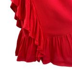 Newbury Kustom  Red Ruffle Peplum Cropped Top Photo 3