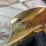 Vtg 1960s Rosenfeld leather handbag gold structural piece black leather vintage Photo 5